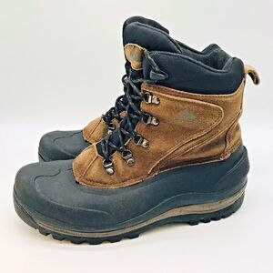 Ozark Trail Pac Boots Men’s 11 Black & Brown Suede Leather Lace Up Winter Shoes